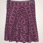 Loft Ann Taylor Geometric Print Flare Skirt Knit Womens Size XXS Elastic Waist Photo 0