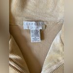 EXPRESS Tricot Beige 1/4 Zip Long Sleeve Velour Pullover Size XL Photo 2