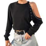 Amazon Black Asymmetrical Sweatshirt Photo 0