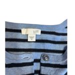 J. Jill Blue Navy Light Blue Stripe Button Cotton Bamboo Blend Cardigan Size XL Photo 2