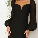 Hello Molly Seductively Refined Long Sleeve Mini Dress Black Photo 0