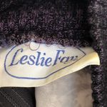 Leslie Fay Vintage  floral knit mock neck ribbed waist 3/4 sleeve‎ blouse s/m Photo 6