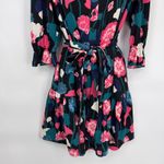 Kate Spade Shirt Dress Womens XS Black Polyester Whimsical Viney Floral Belt Photo 2