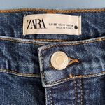 ZARA NWT  The Slim Full Length High Waist Button Fly Terrain Blue Denim Jeans Photo 9
