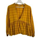 Lucky Brand Sz XS Top Babydoll Ruffle Oversized Peasant Boho V-neck Blouse Photo 1