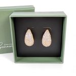 Jewels by Sunaina Narnia Stud Earrings Teardrop 14k Gold Plated CZ Micro Pave Photo 8