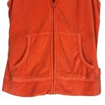 EXPRESS  Vibrant Orange Cotton Blend Terry Cloth Sleeveless Hoodie Photo 1
