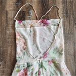 Sau Lee Frieda Silk Dress Size 8 Semi Sheer Sleeveless Open Back Floral Pink Photo 8