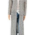 Jeff Gallano Paris Small Black and White Duster Open Cardigan Long Style Photo 0