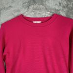 Pink Rose  Sweater Women Medium Pink Ribbed Cropped Colorful Preppy Office Casual Photo 3