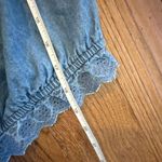 American Eagle  denim eyelet cropped Puff sleeve blouse small Photo 5