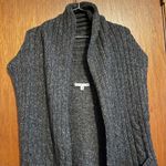 CAbi Gray Fringe Thick Knit Sweater Open Cardigan Vest Size Small Photo 2