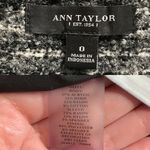 Ann Taylor Black White Tweed Mixed Media Full Zip Blazer Jacket 0 Photo 6