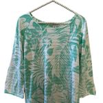Tommy Bahama | Women’s Palm Trees Teal Beach Blouse Top Size S/P Photo 1