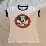 Disney  Mickey Mouse Vintage Retro Ringer Tee White Black Photo 0