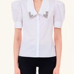 Jason Wu  Elegant White Puff Sleeve Blouse sz M Photo 0