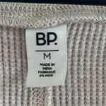 BP Nordstrom Waffle Thermal Knit V Neck Cropped Long Sleeve Top Oatmeal Medium Photo 2