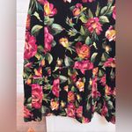 Dolce & Gabbana  Black Dress with Pink and Green Floral Design Photo 1