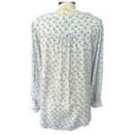 Kori America Peasant Popover V Neck Long Sleeve Shirt Small Cottagecore Coquette White Photo 1