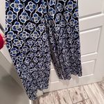 Boden Blue Floral Sleeveless Belted Wide Leg V Photo 3