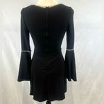 Lulus  long bell sleeve black dress with pearl details size XS Photo 8