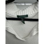 Ralph Lauren Lauren  Womens Fold-Over‎ Collar Side Slits Pullover Sweater White L Photo 2