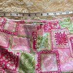 Island Republic Funky Pink Hawaiian Print Cropped Pants Sz 8 Cotton Stretch Photo 1