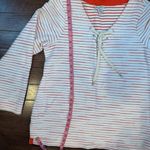 Tommy Bahama Lace-Up Striped Tunic Top size L Photo 3