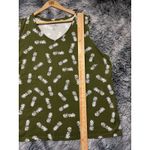Coral Bay Size 2XL Summer Tropical Print Tank Top Women's Green Pineapples Photo 3