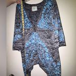 Free People Vintage Graphic Boho Top Blue and Gray Photo 6