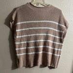 Striped Knit Sleeveless Top Tan Size XL Photo 5