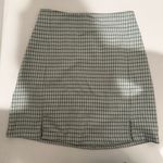 Brandy Melville Cara Mini Skirt Green and White Check Plaid XS OS One Size Photo 4