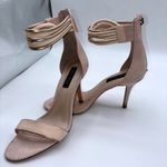 White House | Black Market WHBM Womens 6M Suede Strappy Stiletto Heels Ankle Strap Sandals Back Zip Formal Photo 0