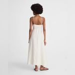 Madewell  Striped Empire-Waist Midi Dress in 100% Linen Size Large Lighthouse NWT Photo 1