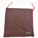 Coach  Brown Drawstring Purse Handbag Dust Bag Pouch Red Trim 13" H x 13.5" W Photo 0