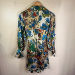 ZARA  Floral Print Satin Effect Wrap Dress Worn on TV Size Small Boho Cottagecore Photo 7