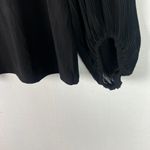 Premise NWT Sheer Pleated Sleeve V-Neck Top Black Size Small S NEW Photo 4