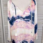 Lovestitch  Boho Blouse Tassel Tie Pink/Blue Multi-M/L Photo 0