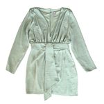 ASOS Design Women’s Green Plunge Mini Dress With Wrap Drape Skirt Size 10 Photo 1