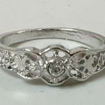 Silver Round Floral Diamond Cut Photo 0