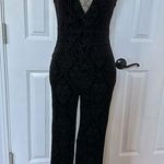 Forever 21 Velvet Pattern Black Jumpsuit Photo 0