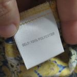 Rose + Olive  Women's Size Large Yellow Blue Floral Sleeveless Split Neck Top Photo 4