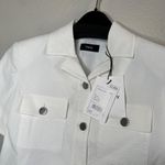 Theory Womens White Short Sleeve Seer Suit Crop Jacket 2 Photo 3