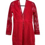 ASTR The Label Red Lace Crochet Bodycon Mini Dress Medium Photo 1