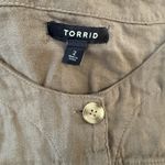 Torrid  Blouse Women Brown‎ Crop Top Collarless Button Up Long Sleeve Size 3 Photo 1