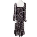 143 Story By Line Up Sz M Floral Maxi Brown Lavendor Front Slit Dress Photo 12