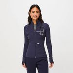 FIGS  On Shift Contour Knit Jacket in Navy, Size Small Photo 0