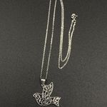 Dove With Vines Solid Sterling Silver Necklace Photo 0