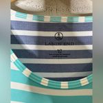 Lands' End  Small Tall‎ Blue White Stripe Long Slim Swim Shirt Rash Guard Photo 1