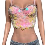 SheIn  sequin sleeveless cropped bustier top L  Photo 0
